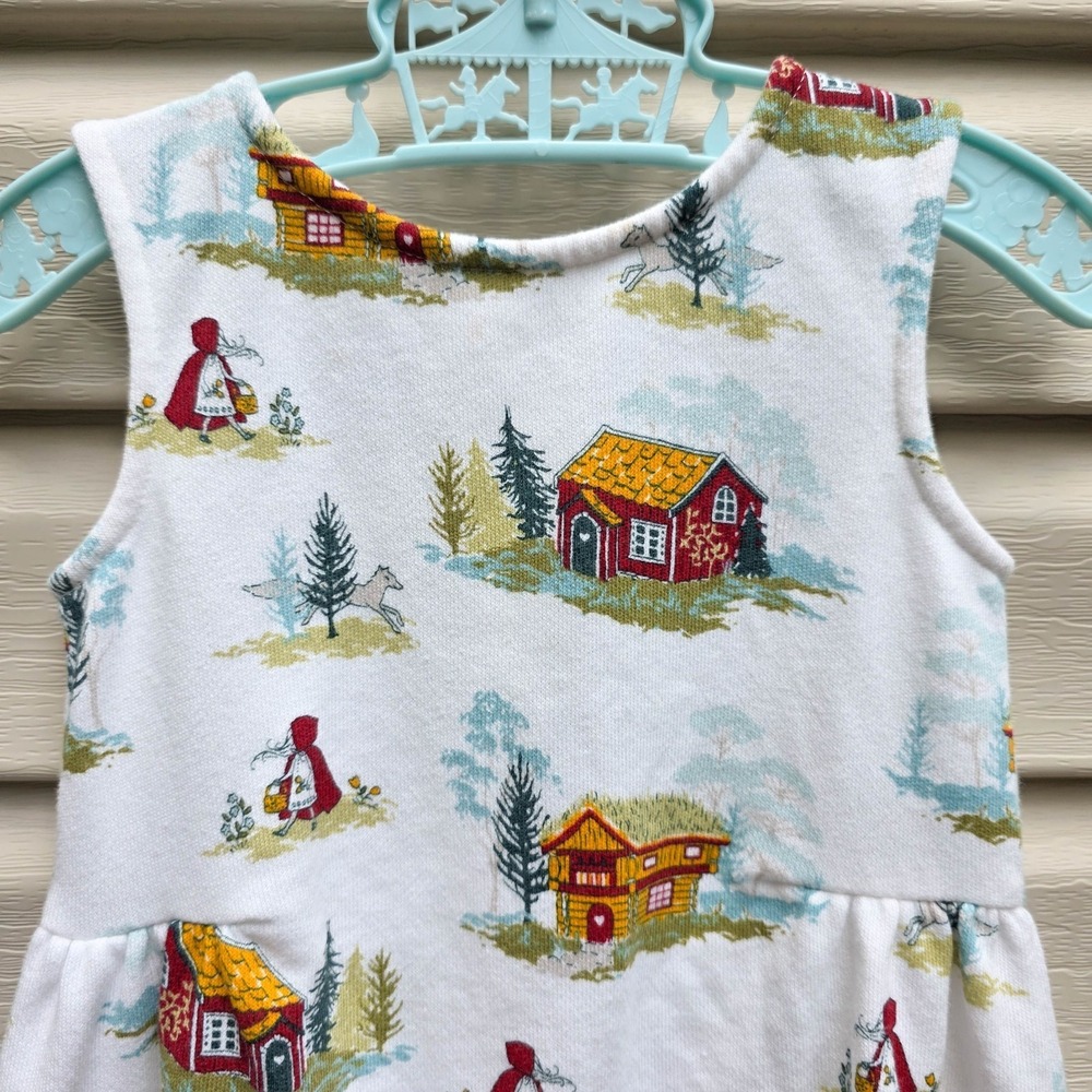 Genuine Kids OshKosh Girls 2T Little Red Riding Hood Dress Cottagecore Whimsical